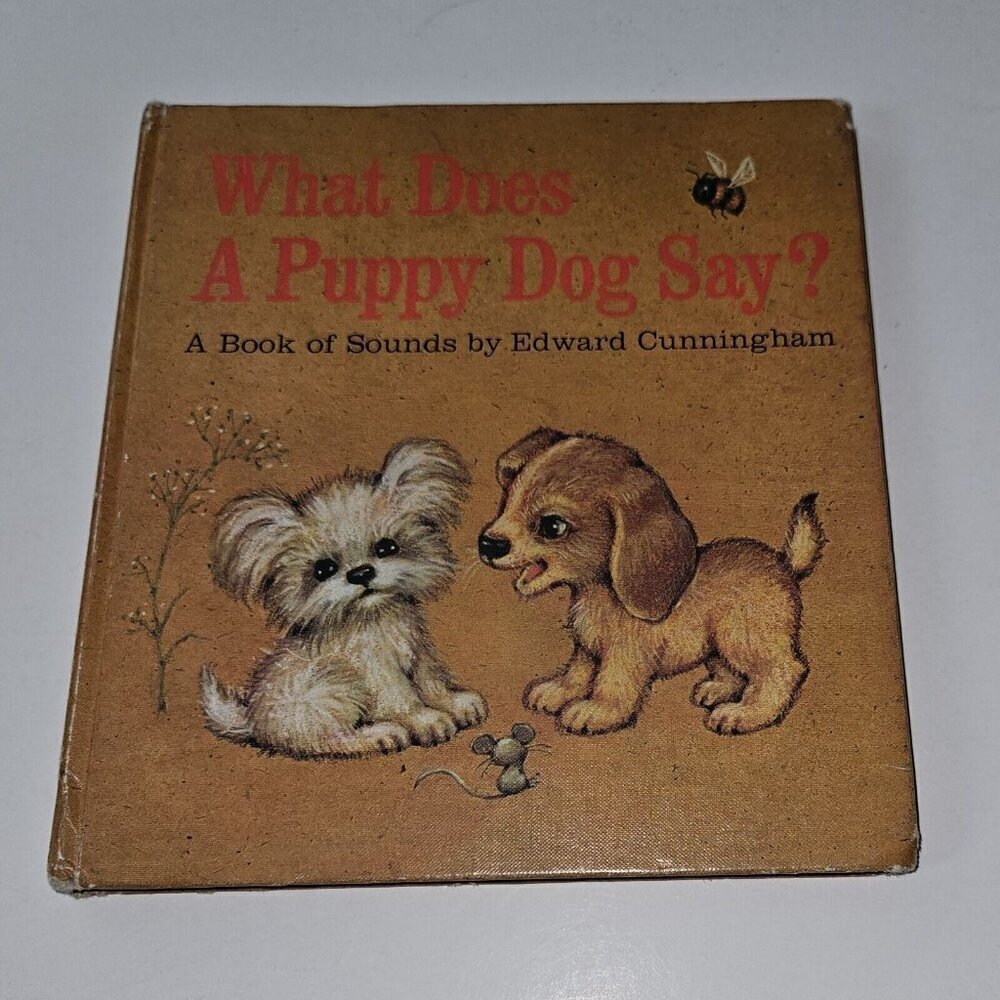 VTG What Does A Puppy Dog Say Board Book of Sounds Edward Cunningham Hallmark